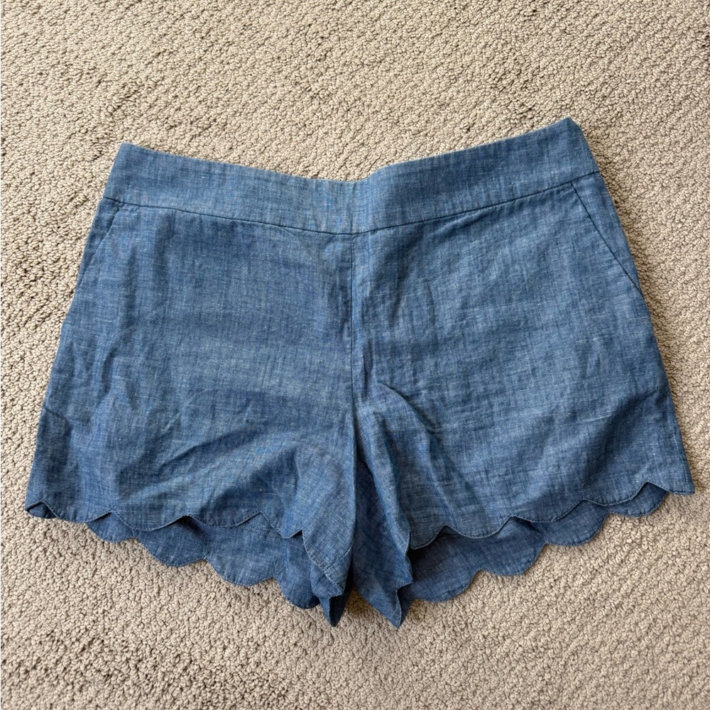LOFT Blue Scalloped Shorts